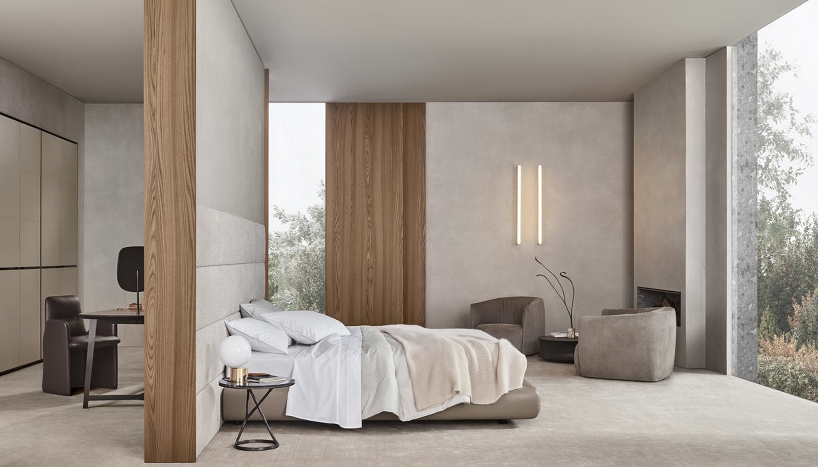 Dream Bed with Panels by Marcel Wanders Poliform